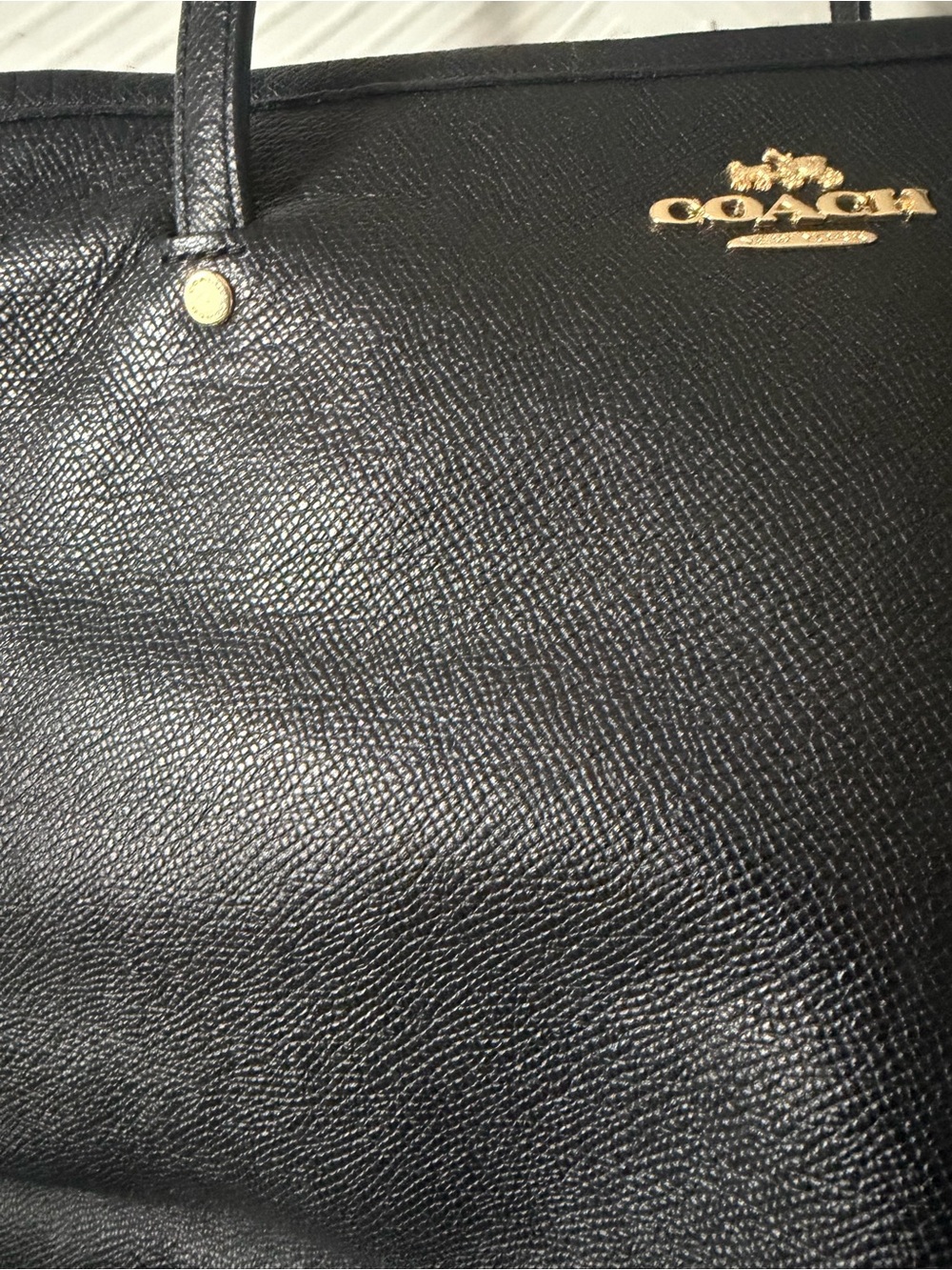 COACH Black Leather Tote Bag - Classic Everyday Carry G1723-57131E - Picture 2 of 14